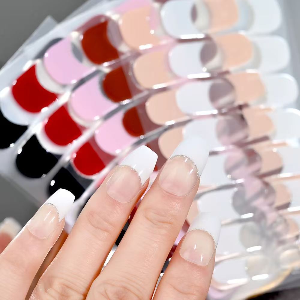 32pcs/Boxed French False Nails Multicolor Square Almond Nail Tips Full Cover Removable Mixed Size Press On Nails New French uv gel nail art stickers waterproof long-lasting half baked half cured nail