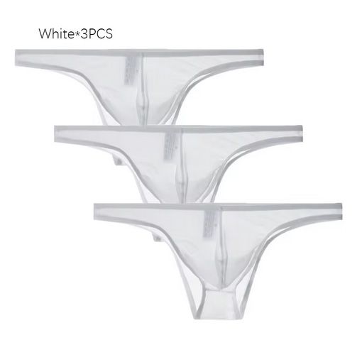 3Pcs/lot Men's Sexy See Through Briefs Mesh Sheer Transparent Seamless Panties Underwear Low-Rise Ultra-Thin Male Underpants