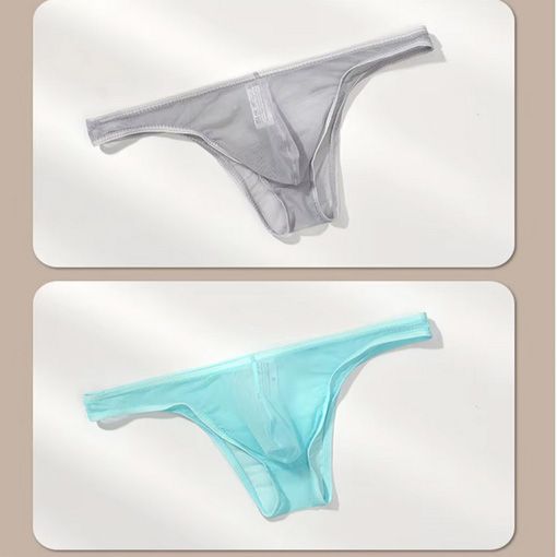 3Pcs/lot Men's Sexy See Through Briefs Mesh Sheer Transparent Seamless Panties Underwear Low-Rise Ultra-Thin Male Underpants