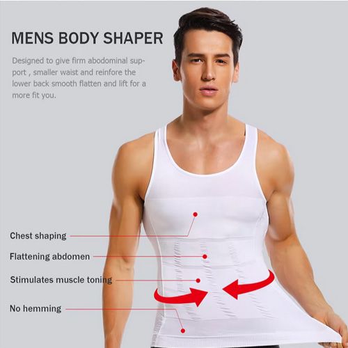 Mens Slimming Body Shaper Vest Shirt Abs Abdomen Slim Gym Workout Tummy Control Compression Tank Top Sleeveless Shapewear