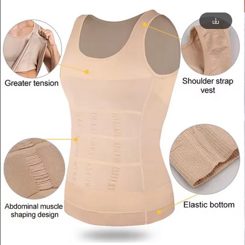 Mens Slimming Body Shaper Vest Shirt Abs Abdomen Slim Gym Workout Tummy Control Compression Tank Top Sleeveless Shapewear