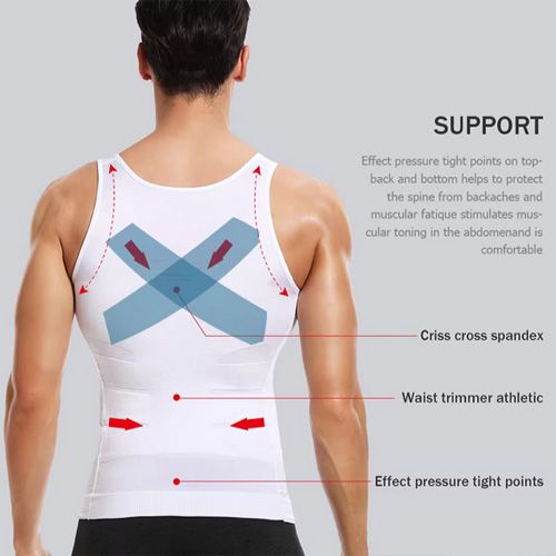 Mens Slimming Body Shaper Vest Shirt Abs Abdomen Slim Gym Workout Tummy Control Compression Tank Top Sleeveless Shapewear