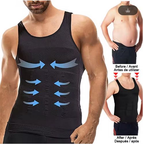 Mens Slimming Body Shaper Vest Shirt Abs Abdomen Slim Gym Workout Tummy Control Compression Tank Top Sleeveless Shapewear