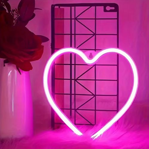 1pc USB Atmosphere Led Neon Light Sign Heart Shape Wall Mounted Night Light For Valentine's Day Bar Bedroom Living Room