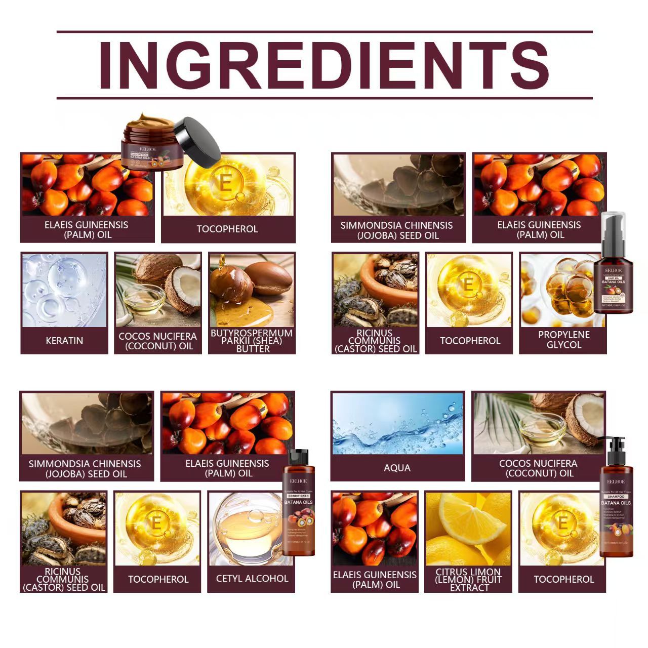Eelhoe 100g /50GBatana Hair Oil Mask Anti Loss Breakage Natural Strengthen Hair Roots Fluffy Moisturizing Hair Care Conditioner