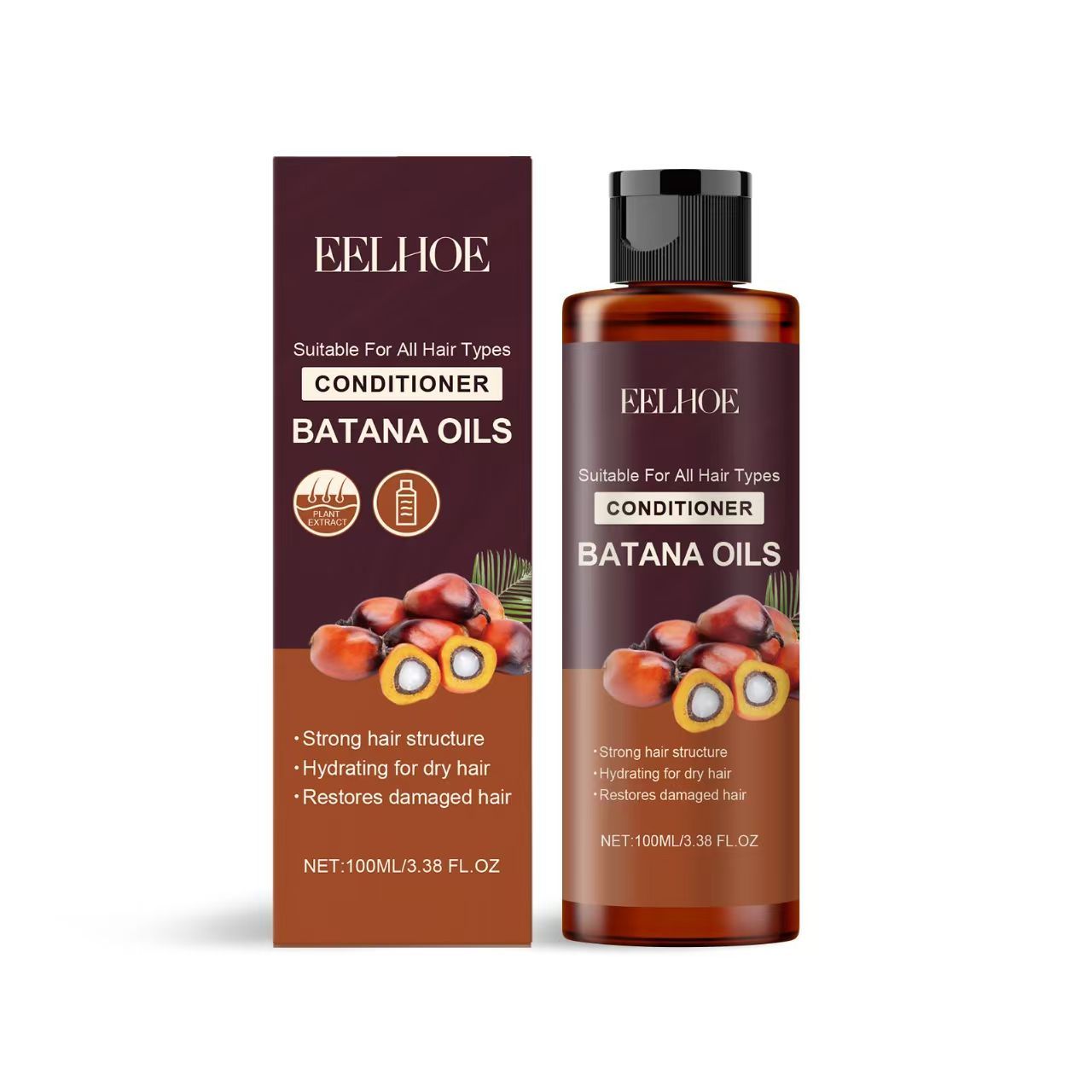 Eelhoe 100g /50GBatana Hair Oil Mask Anti Loss Breakage Natural Strengthen Hair Roots Fluffy Moisturizing Hair Care Conditioner