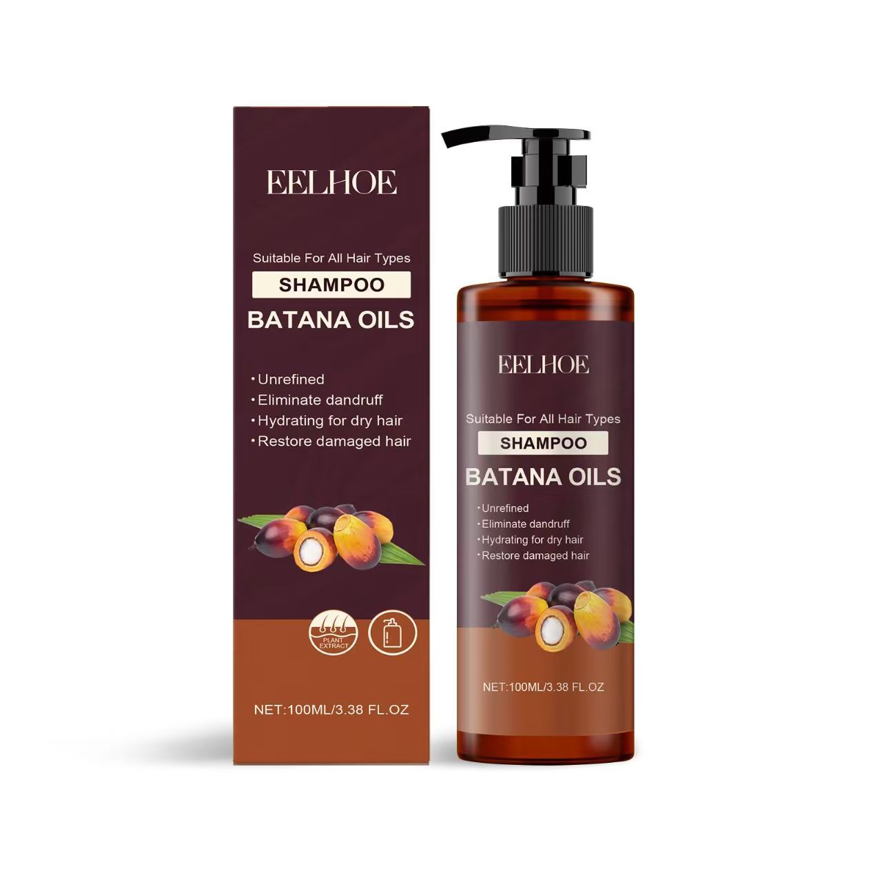 Eelhoe 100g /50GBatana Hair Oil Mask Anti Loss Breakage Natural Strengthen Hair Roots Fluffy Moisturizing Hair Care Conditioner