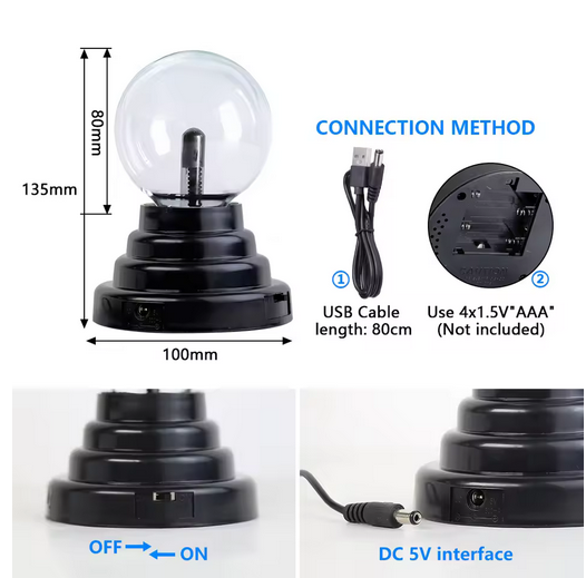 Magic Crystal Plasma Ball Lamp Inch LED Night Light Kid Birthday Christmas Gift Lighting Bedroom Decor Novelty Lamp