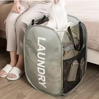 Mesh Pop-up Laundry Basket, Laundry Basket, Foldable Dirty Clothes Storage Basket, Large Capacity Storage Basket--2pcs