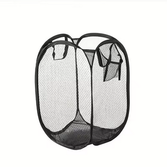 Mesh Pop-up Laundry Basket, Laundry Basket, Foldable Dirty Clothes Storage Basket, Large Capacity Storage Basket--2pcs