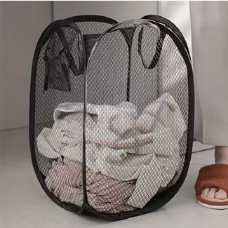 Mesh Pop-up Laundry Basket, Laundry Basket, Foldable Dirty Clothes Storage Basket, Large Capacity Storage Basket--2pcs