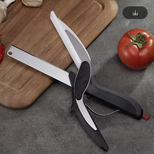 Stainless Steel Barbecue Steak Cutting Shear Household Vegetable Scissors 2 In 1 Multi Kitchen Tool Fruit Knife