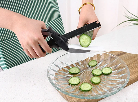 Stainless Steel Barbecue Steak Cutting Shear Household Vegetable Scissors 2 In 1 Multi Kitchen Tool Fruit Knife