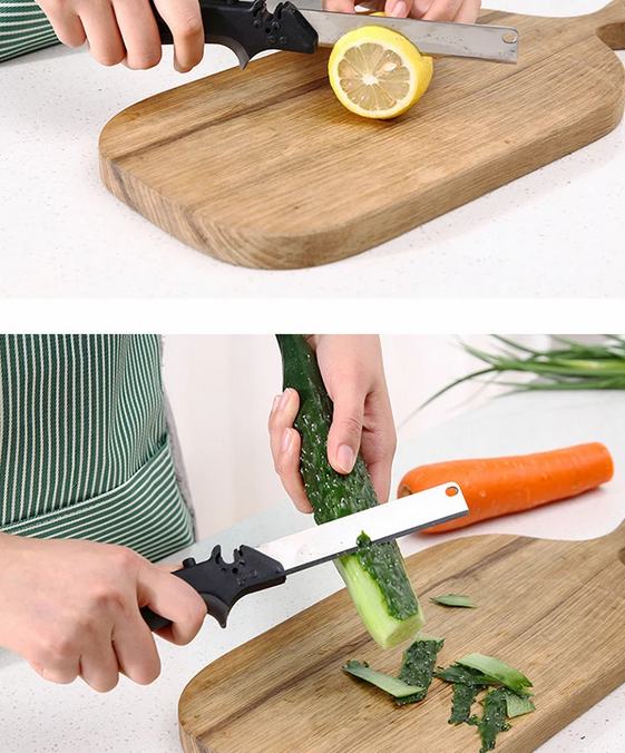 Stainless Steel Barbecue Steak Cutting Shear Household Vegetable Scissors 2 In 1 Multi Kitchen Tool Fruit Knife