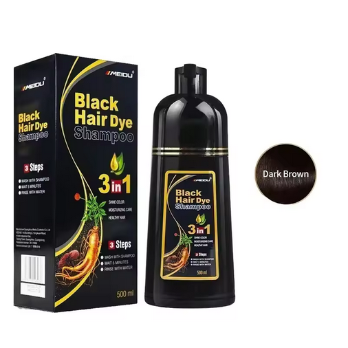 500ml Hair Dye Shampoo 3in1 Darkening Hairs Instant Gray To Black Polygonum Multiflorum Natural Coloing Cover for Women
