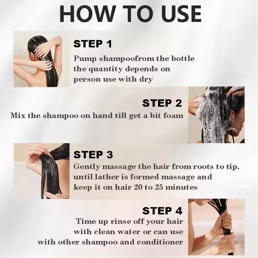 500ml Hair Dye Shampoo 3in1 Darkening Hairs Instant Gray To Black Polygonum Multiflorum Natural Coloing Cover for Women