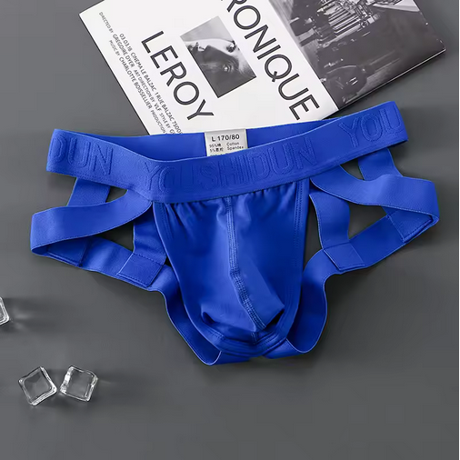 Men Sexy Underwear Jockstrap Thongs Cotton Briefs Dew Buttocks Underpants Bondage Panties Open Butt Male Lingerie G-String Thong