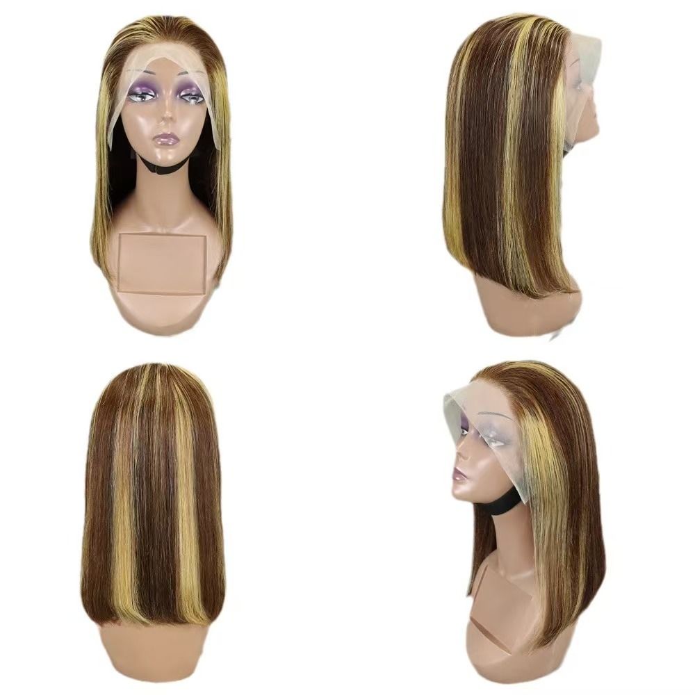 Highlight Omber 200% Density 13x4 Hd Lace Frontal Wig Density 30 32 Inch P4/27 Colored Straight Human Hair Front Wigs