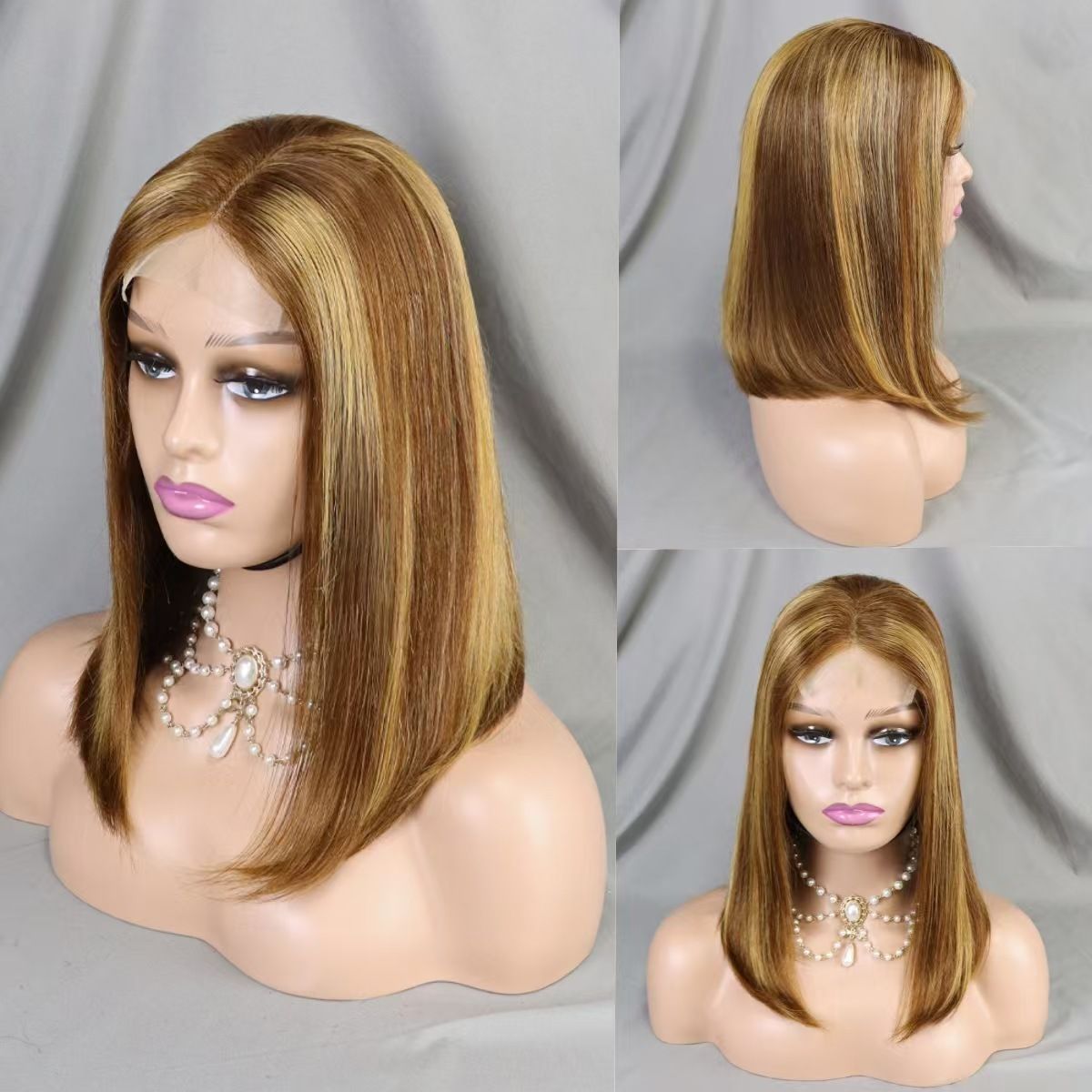 Highlight Omber 200% Density 13x4 Hd Lace Frontal Wig Density 30 32 Inch P4/27 Colored Straight Human Hair Front Wigs