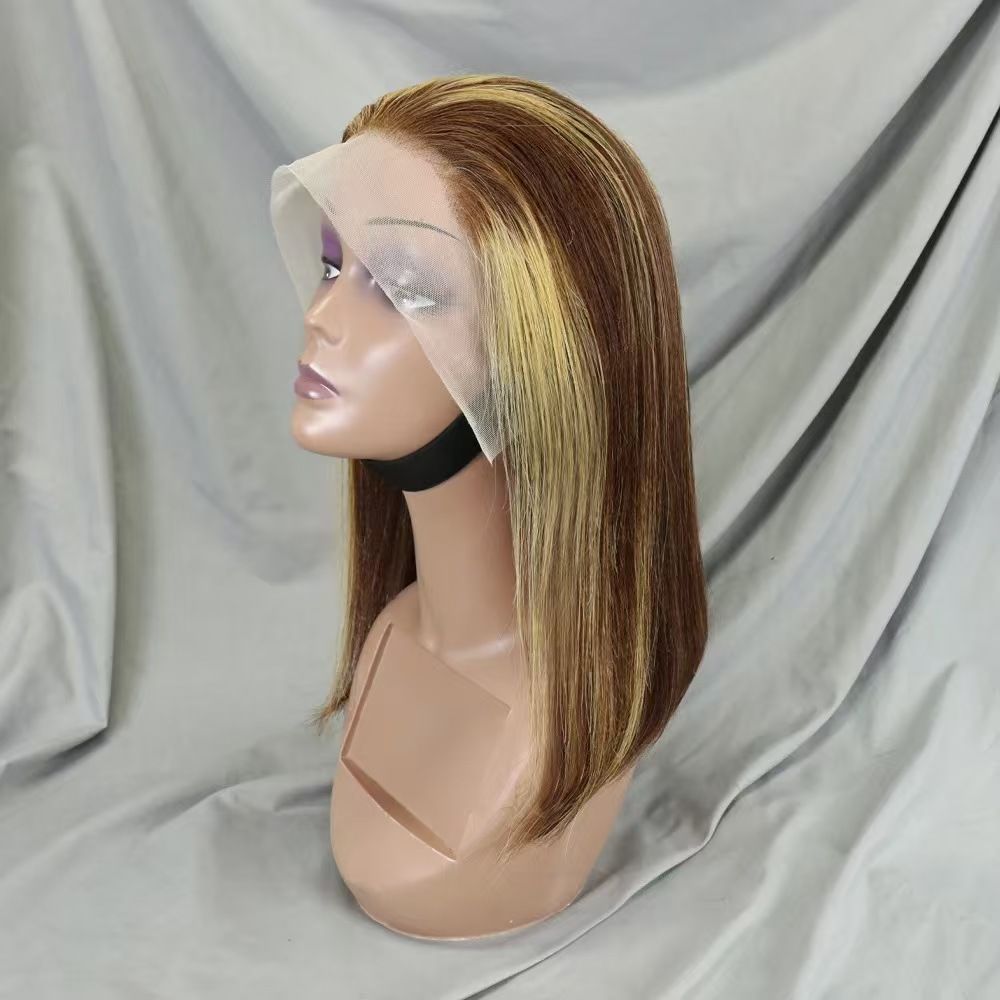 Highlight Omber 200% Density 13x4 Hd Lace Frontal Wig Density 30 32 Inch P4/27 Colored Straight Human Hair Front Wigs