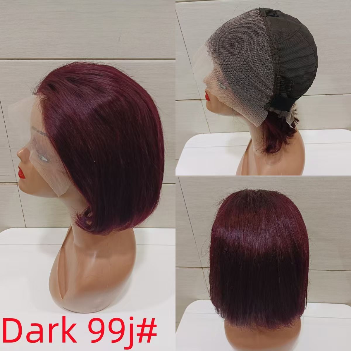 Brazilian 120 Density Short Bob 13x4 HD Transparent Lace Front Human Hair Wig Chocolate Brown Straight Lace Frontal Wigs omber colorful