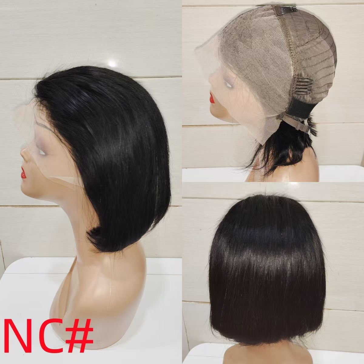 Brazilian 120 Density Short Bob 13x4 HD Transparent Lace Front Human Hair Wig Chocolate Brown Straight Lace Frontal Wigs omber colorful