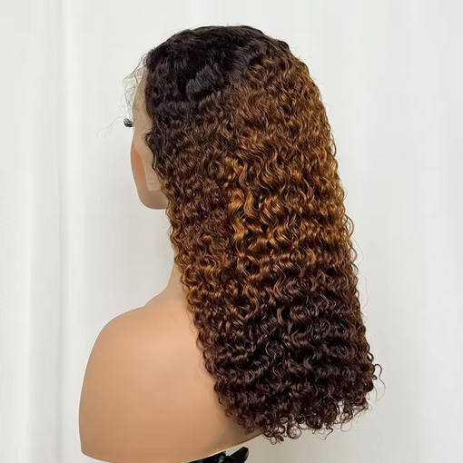 180% Density 13x4 Lace Frontal Pixie Curly Human Hair Wigs 12A Colored Water Wave Raw Burmese Bouncy Curly Hair Wigs for Women