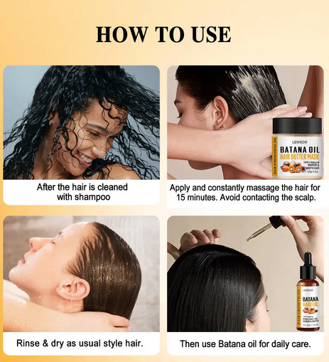 2PCS--Fast Hair Growth Oil Africa Crazy Traction Alopecia batana Hair Mask Anti Hair Break Hair Strengthener Hair Loss Treatment Spray
