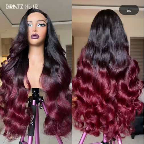 360 HD Lace Front Wig Vietnam Human Hair Wigs 99J Red Brown T1b/99j Burgundy Colored HD Transparent Pre Plucked Lace Frontal 12A Grade Human Hair Wigs Straight