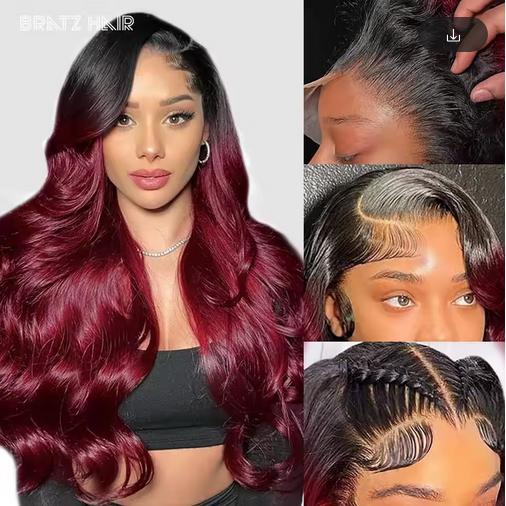 360 HD Lace Front Wig Vietnam Human Hair Wigs 99J Red Brown T1b/99j Burgundy Colored HD Transparent Pre Plucked Lace Frontal 12A Grade Human Hair Wigs Straight
