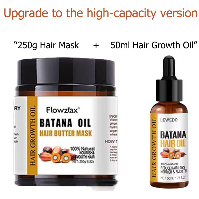 Upgrade Larger 250G/ 120gFast Hair Growth Oil + Cream Africa Crazy Traction Alopecia batana Hair Mask Anti Hair Break Hair Strengthener Hair Loss Treatment Spray Upgrade to the larger-capacity version