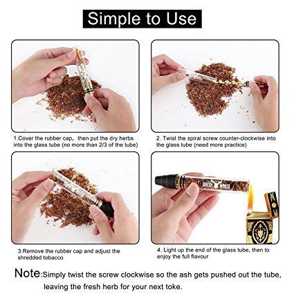 Glass Blunt Come with Glass bottle 4 x O-Rings,2 x Rubber Caps, x Small Cleaning Brush,1x Big Cleaning Brush For Tobacco