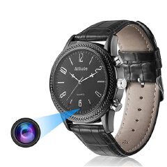 Men Watch with 32GB Small Cameras Black Watch Hidden Camera with 32 GB Memory Can Take Photo Recorder Video HD 1080P IR Night Vision Cameras