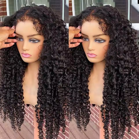 Kinky Curly 13x4 Lace Front Human Hair Wigs For Women Brazilian Deep Curly Lace Frontal Wig Wet And Wavy For Black Women Full Lace Frontal Human Hair Wig Transparent Curly Water Wave 13x4 HD