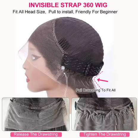 250 Density Invisible Strap 360 HD Full Lace Glueless Wig Deep Wave Frontal Wig Human Hair 30 Inch Water Wave Lace Front Wig High Density Deep Wave 360 Full Lace Frontal Human Hair Wig