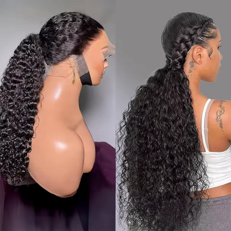 250 Density Invisible Strap 360 HD Full Lace Glueless Wig Deep Wave Frontal Wig Human Hair 30 Inch Water Wave Lace Front Wig High Density Deep Wave 360 Full Lace Frontal Human Hair Wig