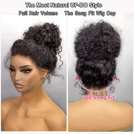 250 Density Invisible Strap 360 HD Full Lace Glueless Wig Deep Wave Frontal Wig Human Hair 30 Inch Water Wave Lace Front Wig High Density Deep Wave 360 Full Lace Frontal Human Hair Wig