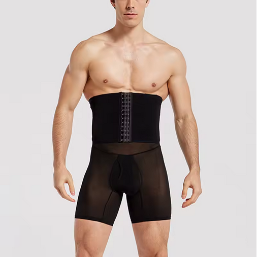 1pcs Men Body Shaper Pant High waist girdling Panties Three Row Buckle Shapewear Underwear Tummy Slimming Panties Waist Trainer