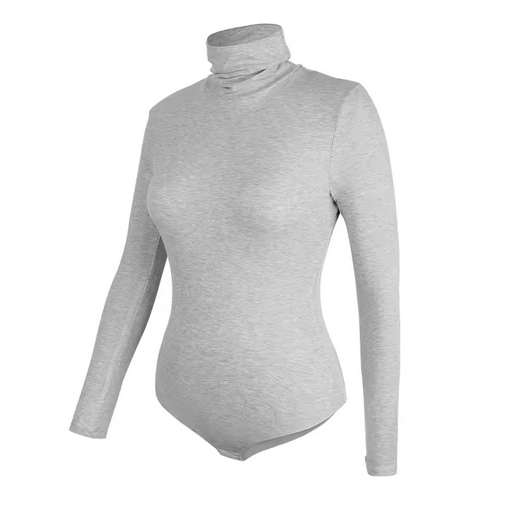 Women's Turtleneck Long Sleeve Bodysuits Fall Fashion Basic Layering Jumpsuit Slim Fit Soft Thermal Underwear Tops