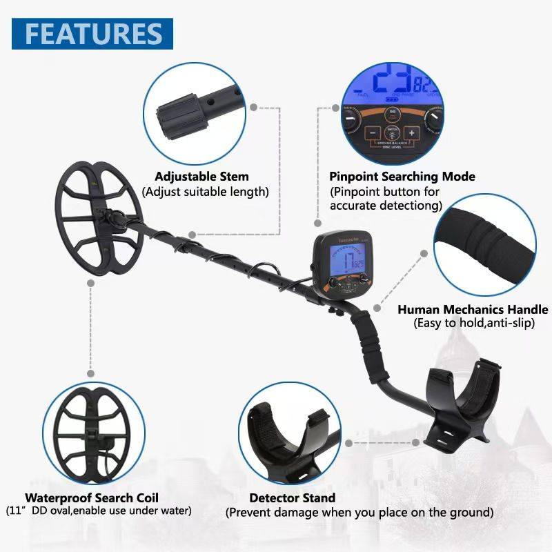 2026 Update Professional Gold Metal Detector TC-600 Sensitivity Treasure Hunter TX 850L Pinpointer Waterproof Coil Super Stable Modes