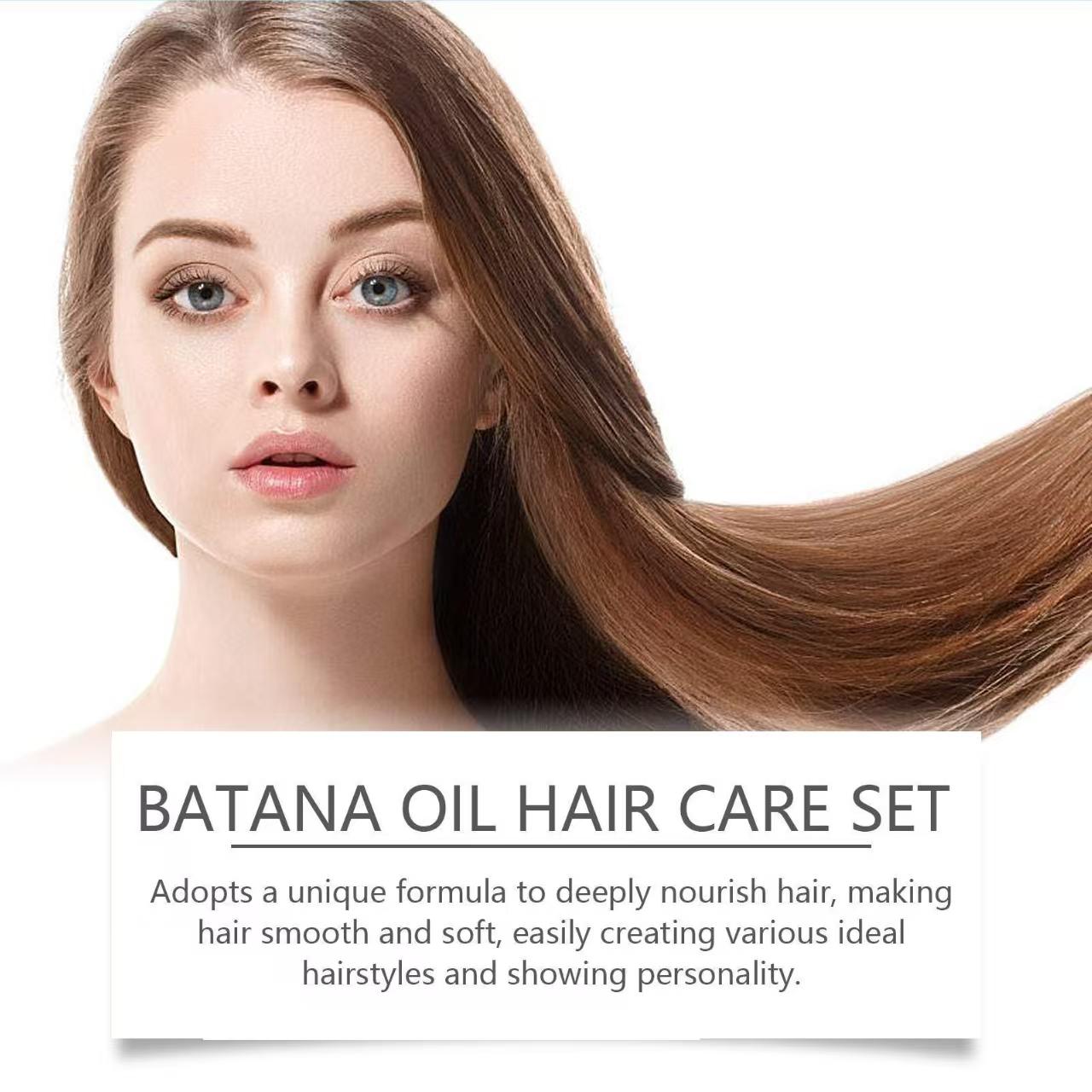 4PCS--100% Batana Hair Fast Growth Oil Set African Crazy Traction Alopecia Batana Hair Mask Anti Hair Break Hair Regrowth Treatment
