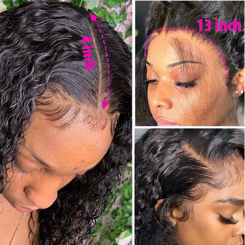 4x4 Put On And Go Glueless Bob Wigs Human Hair Curly For Women Pre Plucked Pre Cut Lace Ready To Wear Kinky Curly Lace Front Wig