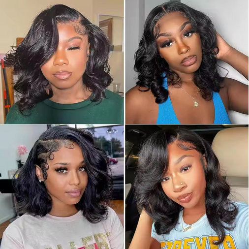 Short Bob Wig 100% Human Hair Loose Wave 13x4 Lace Front Wigs Body Wave Human Hair HD Lace Closure Wigs For Black Women