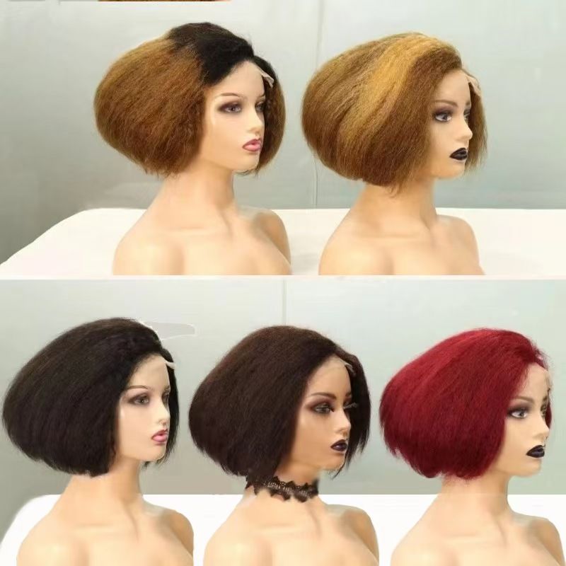 13X4 Hd Lace Frontal Wig Kinky Curly Human Hair Wigs Brazilian Bob Wigs Original Curly Lace Front Wig 300 Density For Women