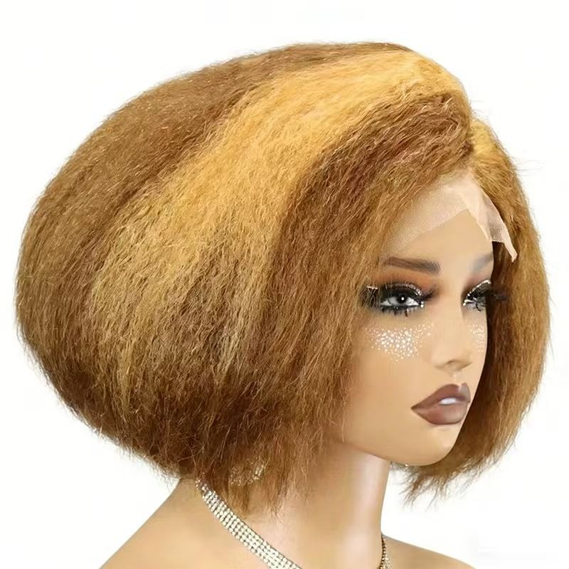 13X4 Hd Lace Frontal Wig Kinky Curly Human Hair Wigs Brazilian Bob Wigs Original Curly Lace Front Wig 300 Density For Women