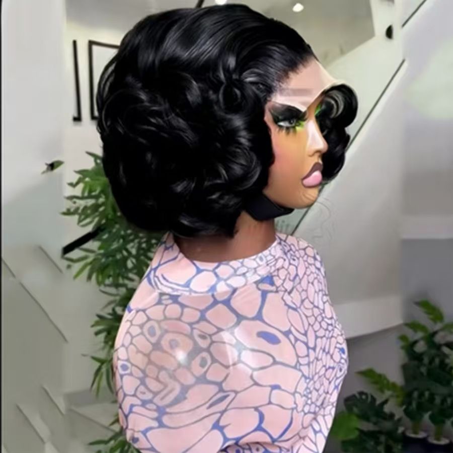 100% Human Hair Wig Highlight Bob Bouncy Loose Curly 250% Density 4x4 Lace Closure Glueless Wigs Human Hair Ready To Wear