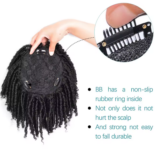 6inch Synthetic Short Dreadlock Half Wigs Afro Curly Hair Kinky Curly Wigs Crochet Braids Faux Locs Clip Wig For Men Women