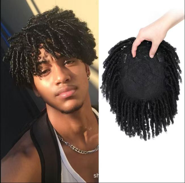 6inch Synthetic Short Dreadlock Half Wigs Afro Curly Hair Kinky Curly Wigs Crochet Braids Faux Locs Clip Wig For Men Women