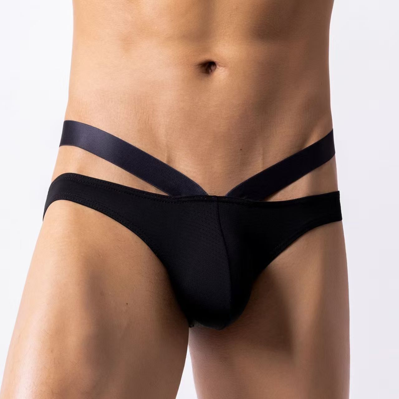 2pcs---Men's Bottomless Underwear Sexy Gay Backless Briefs Jockstrap Sissy Open Back Boxer Briefs Underpants Cotton Men Panties Bikini