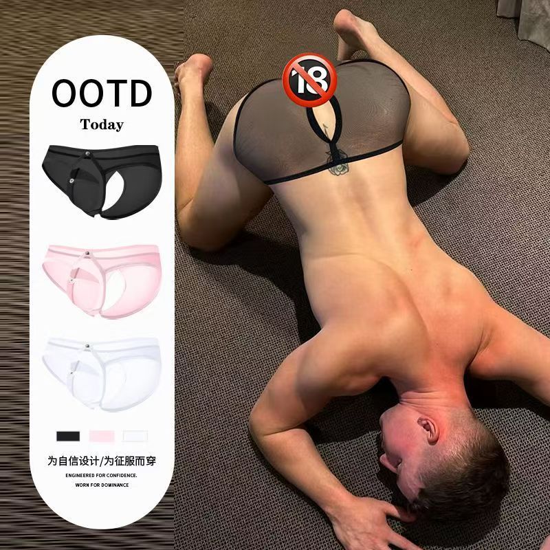 Boxer Shorts Men's Underwear Ice Silk Underpants Long Bulge Pouch Male Erotic Lingerie Boxershorts Bottoms